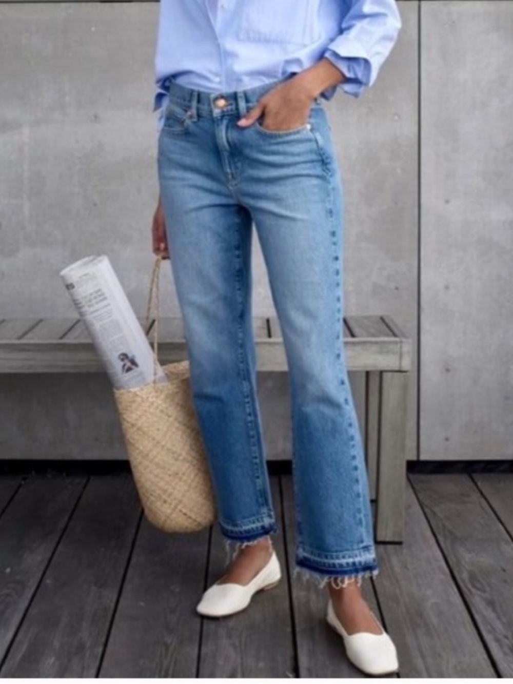 AYR Beach Bum Raw Hem Denim Blue Jeans Sz 26